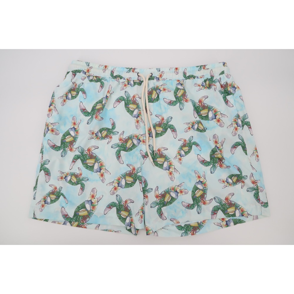 Brooks Brothers XXL Blue Sea‎ Turtle Toucan Swim Trunks 6" Inseam Lined Size 2XL